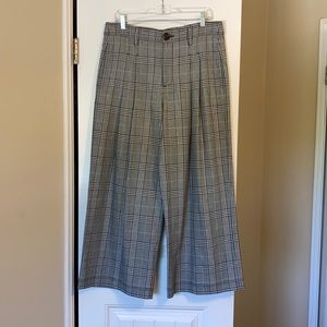 Wide Leg Plaid Trouser